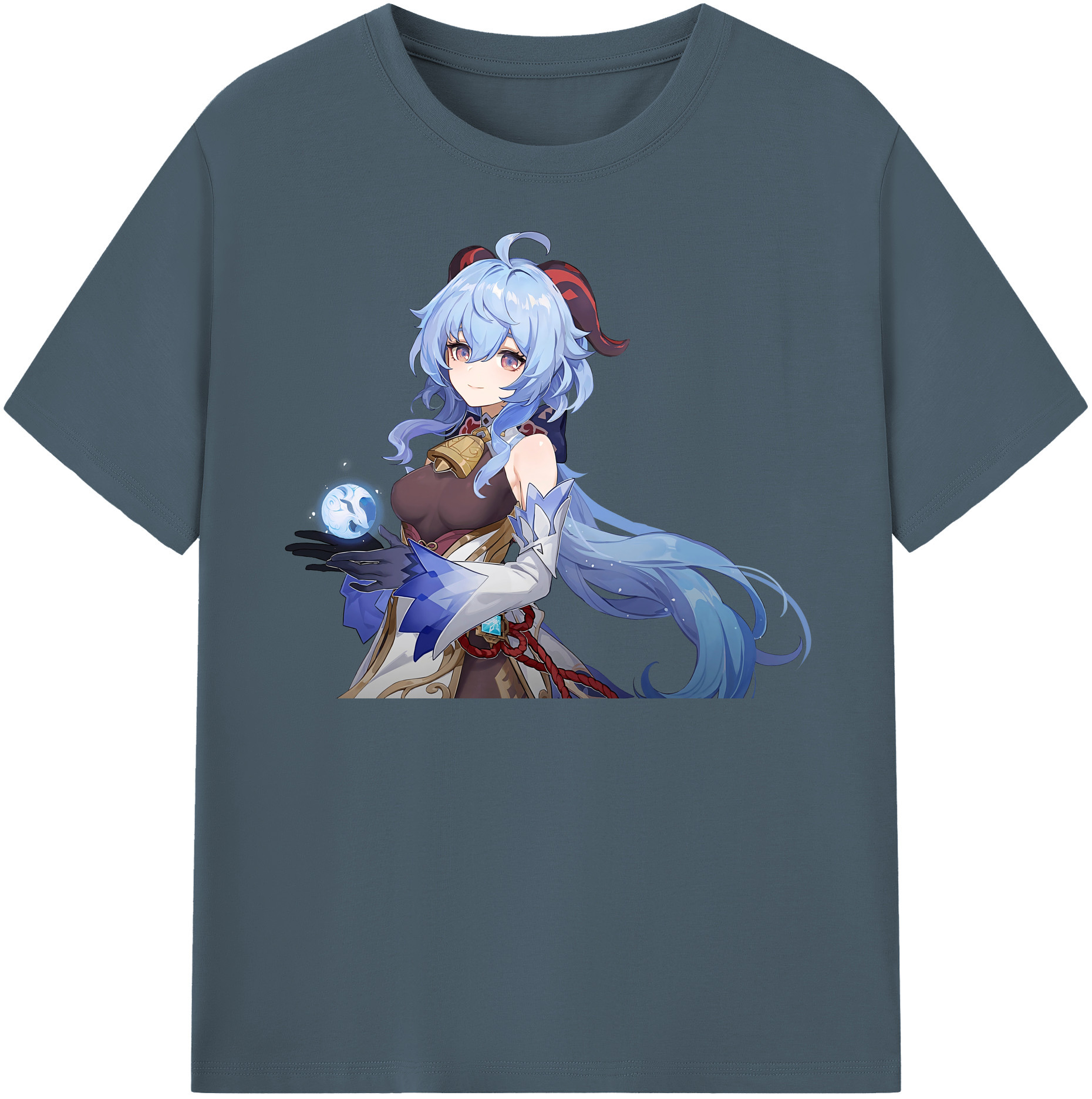 げんし神 甘雨 かんう genshin Ganyu 綿100％半袖Tシャツ（フロントプリント）